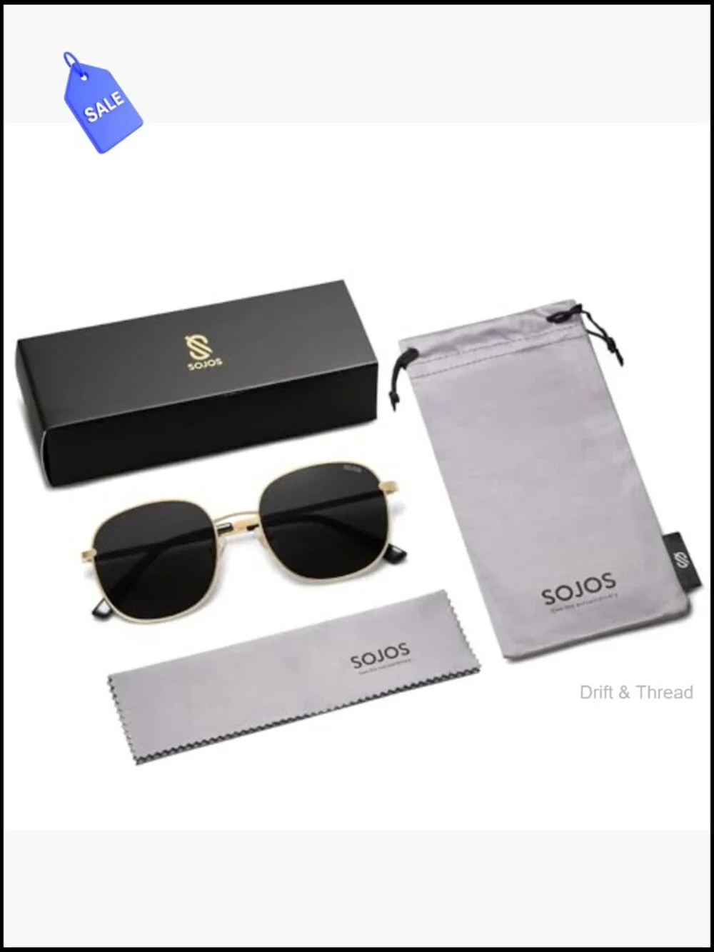 Trendy Square Sunglasses with UV400 Polarized Lenses Metal Frame